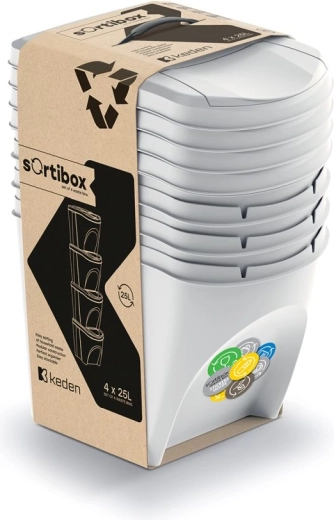 Sortibox szelektáló kukák készlet 4×25 l hamuszürke