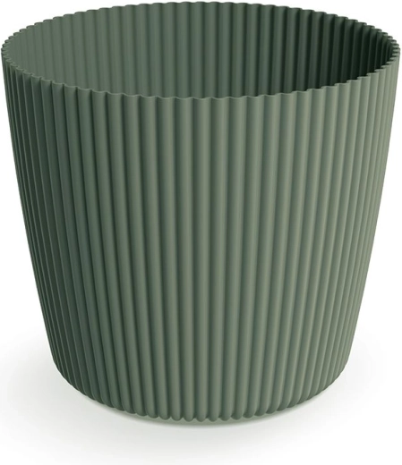 Milly Round műanyag virágcserép, 24 cm, sötétzöld