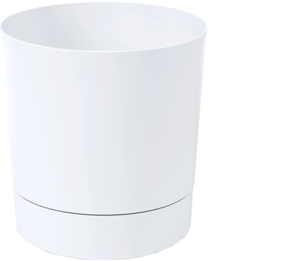 Aura virágtartó alátéttel, 35 cm, fehér