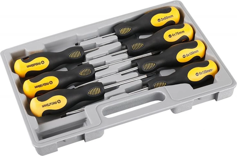 7 részes CrV csavarhúzó készlet mágneses heggyel