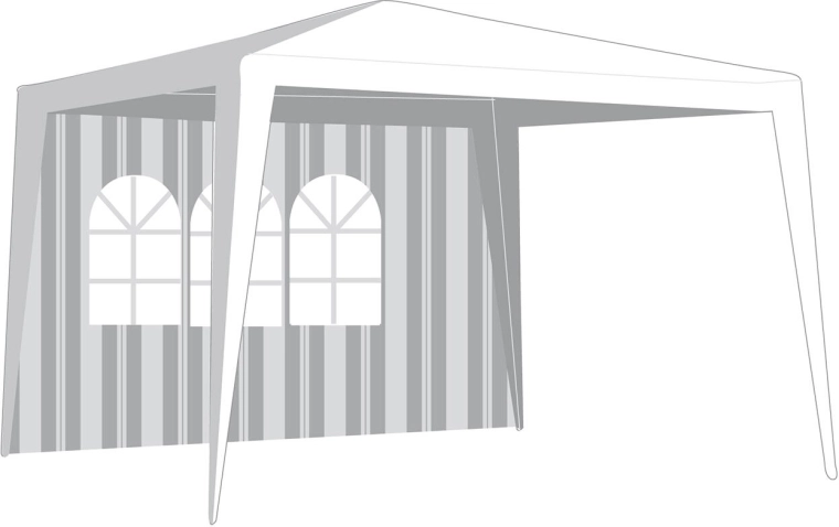 Oldalfal pavilonhoz 295 × 190 cm ablakkal – fehér–zöld csíkok