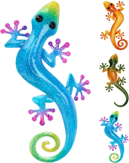 Kerti fém gyík dekoráció 46 × 23 × 2 cm, színkeverék