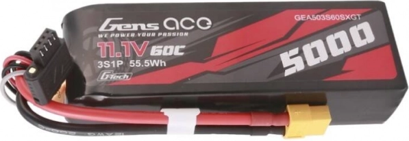 Gens Ace G-Tech 5000 mAh 11,1 V 60C 3S LiPo akkumulátor XT60 csatlakozóval