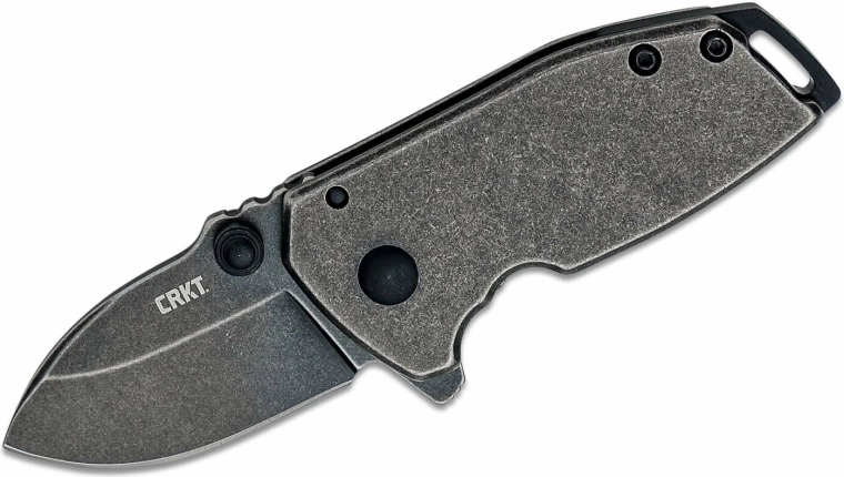 CRKT Squid Compact Black zsebkés 4,4 cm Black Stonewash, teljesen fém