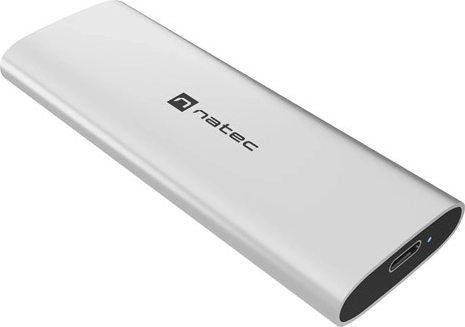 Natec rhino m.2 NVMe lite külső ház SSD M.2 NVMe/PCIe-hez USB‑C 3.2 arctic silver