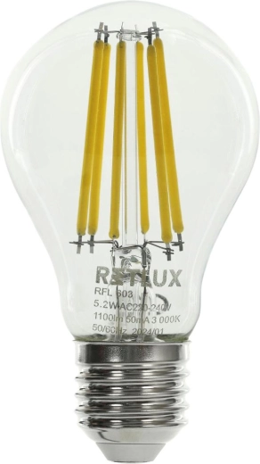 RETLUX A60 E27 5,2 W 1100 lm 3000 K LED filament izzó