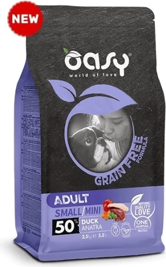 Oasy Grain Free Adult Small/Mini kacsa 2,5 kg