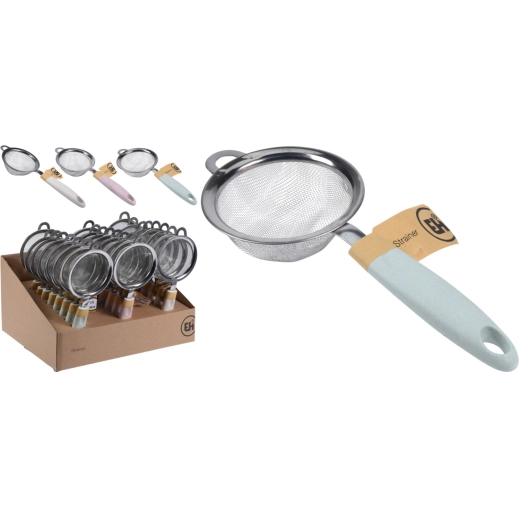 Rozsdamentes acél konyhai szűrő ergonomikus nyéllel, 23 cm