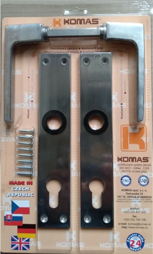 Ajtókilincs pajzzsal hengerzárbetéthez, alumínium