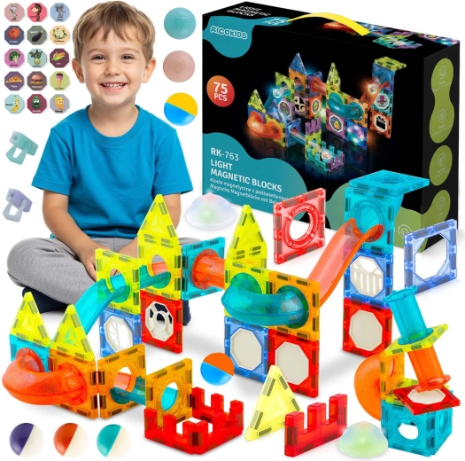 Ricokids világító mágneses építőjáték golyópályával