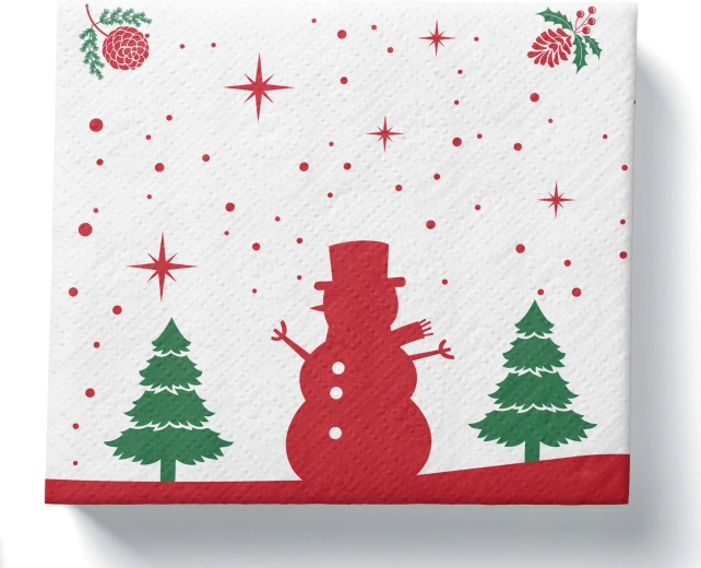 Karácsonyi papír szalvéták, 3 rétegű, 33 × 33 cm