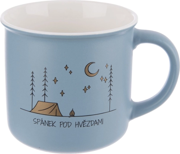 Utazás CZ porcelán bögre 0,4 l kék