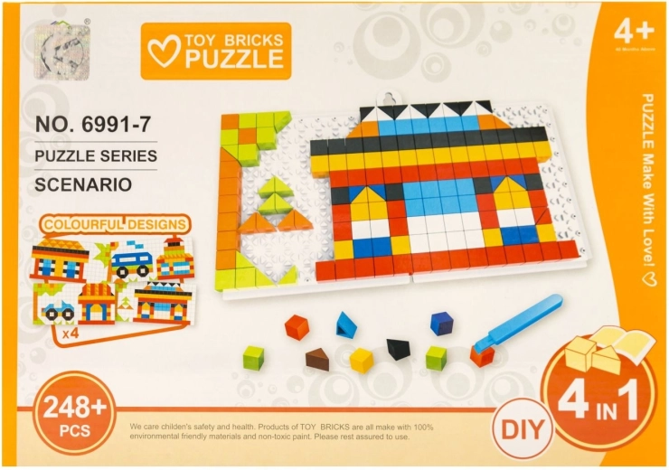Gyerek puzzle 4 az 1-ben – épületek, 248 darab