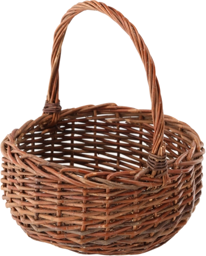 Kézzel font világosbarna fonott kosár 35 × 35 × 16/37 cm