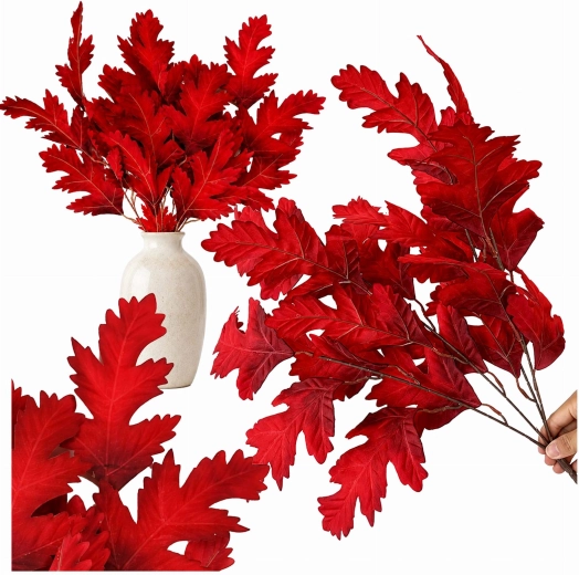 Mesterséges piros juharlevél-ág 60 cm