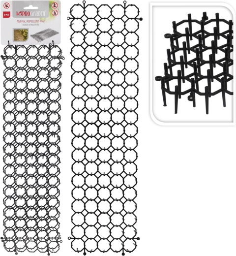 Tüskés alátét állatok ellen, fekete, 48 × 13 × 3 cm, 2 db