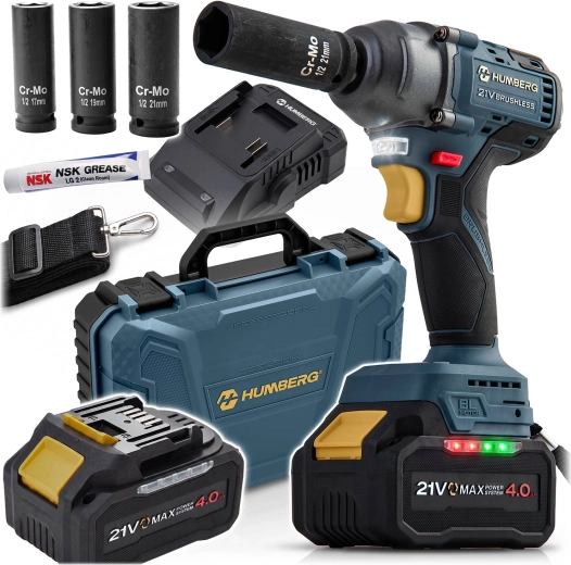 Humberg 21 V 350 Nm akkumulátoros, szénkefe nélküli ütvecsavarozó