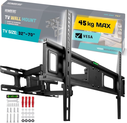 Fali TV-tartó 32–70" Humberg, teherbírás 45 kg