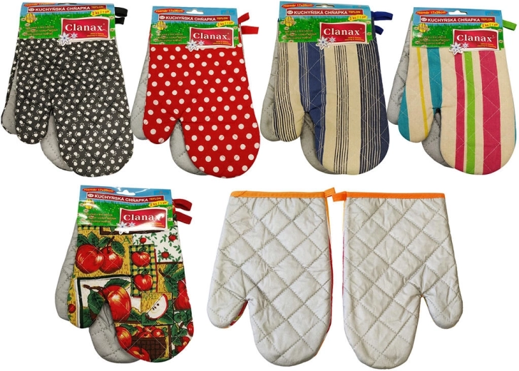 Pamutból és teflonból készült konyhai edényfogó mágnessel és akasztófüllel, vegyes minták (2 db)