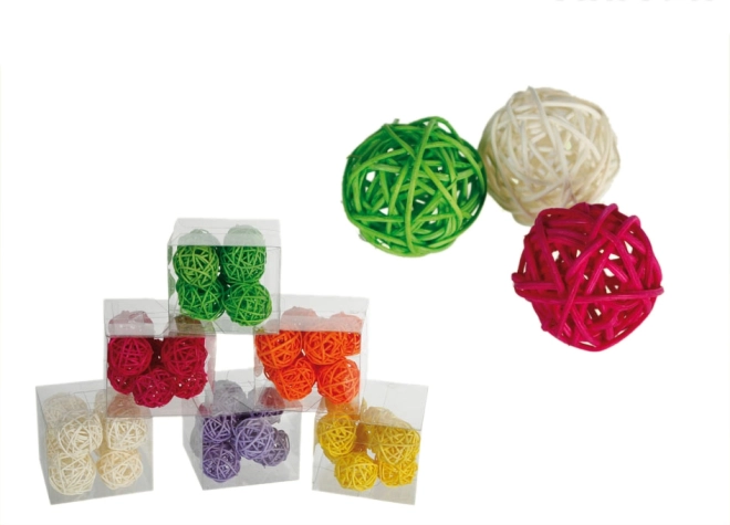 Rattan díszgolyók szettje – Narancssárga