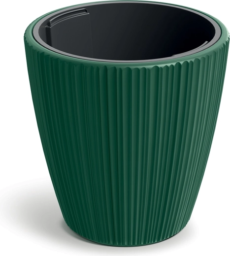 ORO virágcserép belső betéttel 19,9 cm, sötétzöld