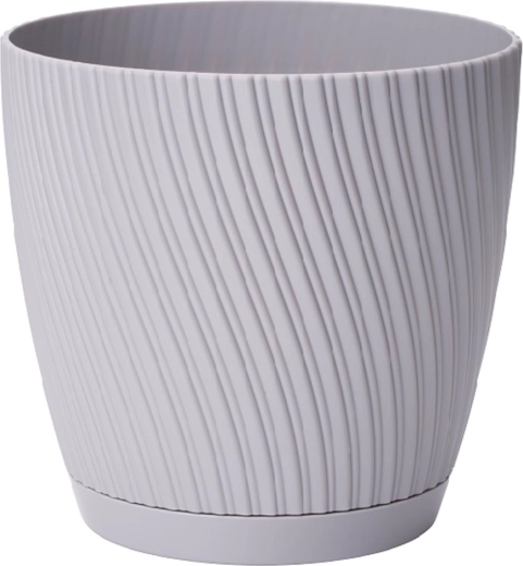 Mika Eco Recycled virágtartó tálcával, 17 cm, platina