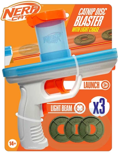 Nerf Cat interaktív blaster macskáknak catnipes korongokkal, 20 cm