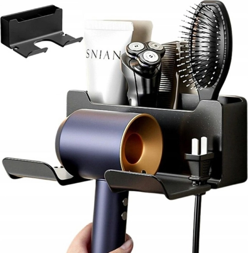 Fali hajszárító tartó fekete