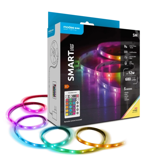 Modee LED Smart – okos LED szalag 12 W, 5 m, 2700K + RGB, 680 lm, IP20