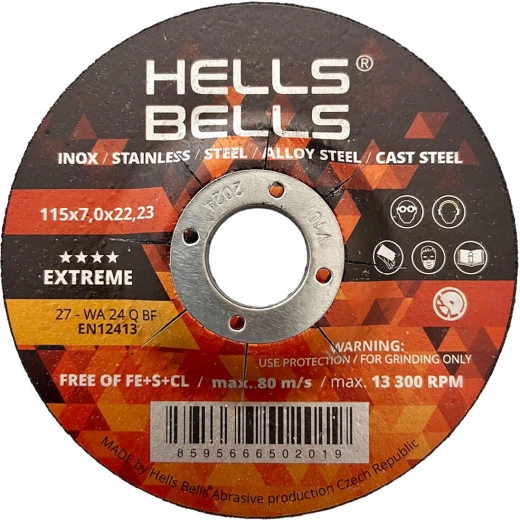 Acélhoz való csiszolótárcsa 115 × 7 × 22,2 mm