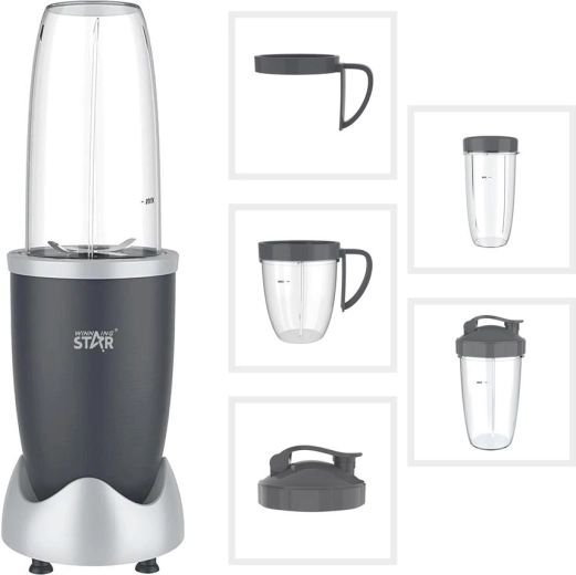WinningStar multifunkciós turmixgép 900 W-os teljesítménnyel, 950 ml-es, 700 ml-es és 500 ml-es edényekkel