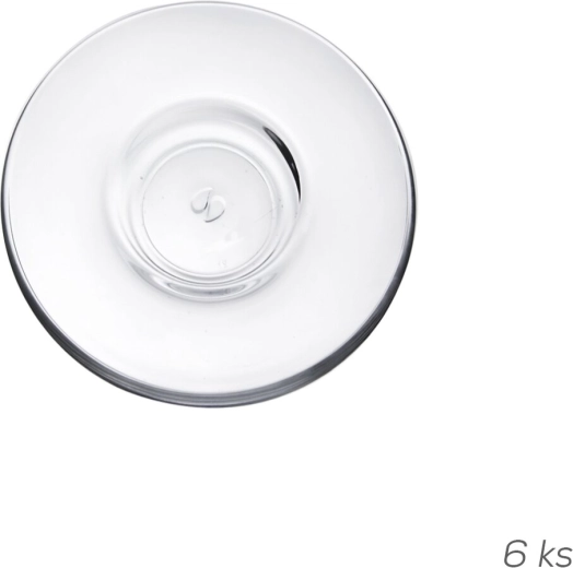 Üveg csészealj 12,5 cm, átlátszó, 6 db