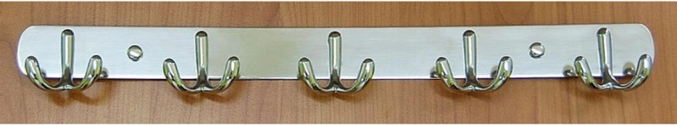 CYRIL fali fogas öt dupla akasztóval, króm