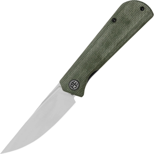 Petrified Fish Viking zsebkés 9,2 cm, szatén, zöld Micarta