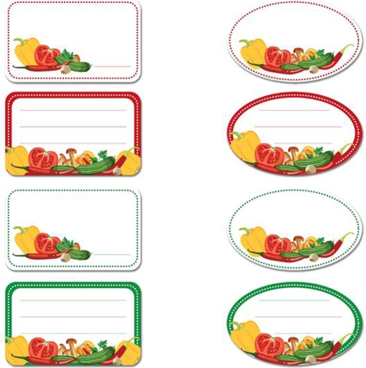 Öntapadó címkék befőttekhez TORO, zöldség, 96 db