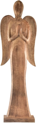 Dekoratív angyalfigura mangó árnyalatban, 78 cm