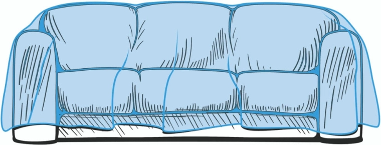 Védő műanyag huzat 3 személyes kanapéhoz 304,8 × 137,2 cm, 50 mikron
