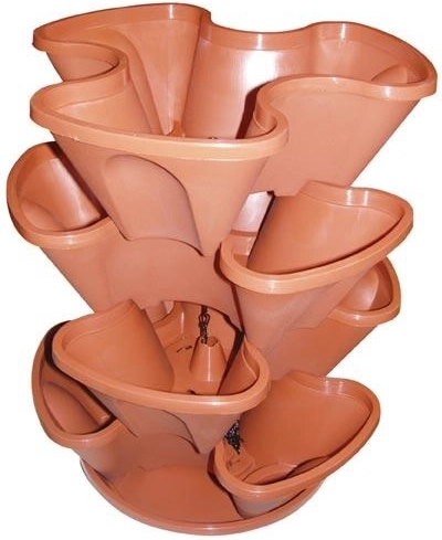 Függesztett, kaszkádos kerti virágtartó szett, 35 cm átmérő, 4 részes, színkeverék