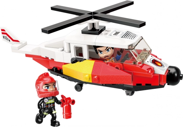 Mentőhelikopter QMAN MINE CITY FIRE LINE – 91 darabos építőkészlet