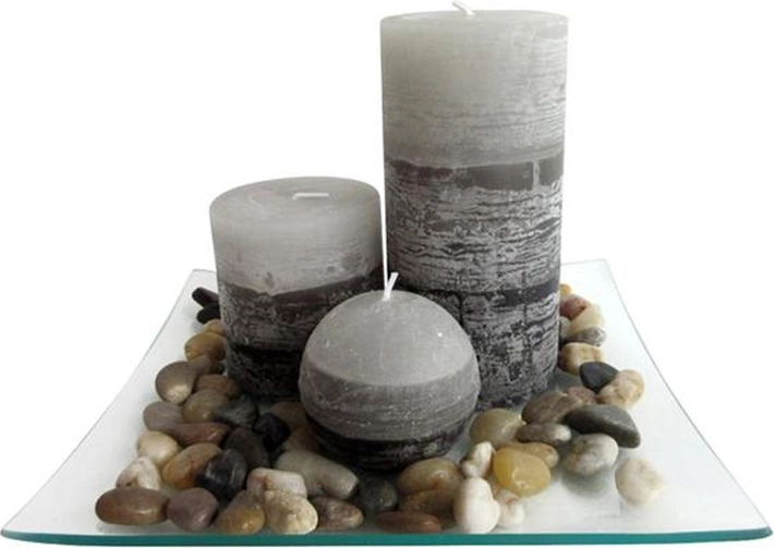 Ajándékszett gyertyák üvegtálcán – jázmin