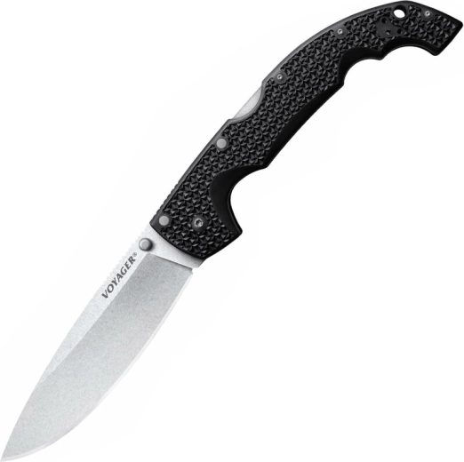 Taktikai zárókéspenge Cold Steel Voyager Extra Large Drop Point, 14 cm, stonewash, fekete, Griv-Ex
