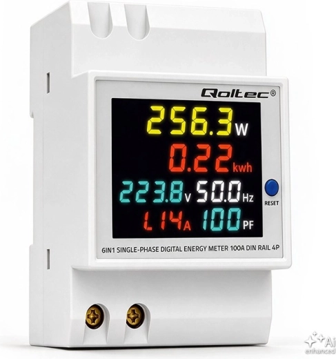 Egyfázisú energiafogyasztás-mérő DIN sínre 230 V 100 A 3P