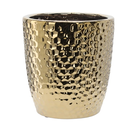 Kerámia kaspó 39 × 39 × 41,5 cm – arany méhsejt