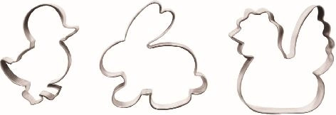 Húsvéti süteményszaggatók – csibe, tyúk és nyuszi, 3 darabos készlet