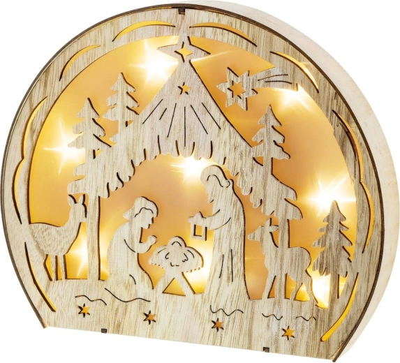 RETLUX fából készült világító betlehem 8 LED-del