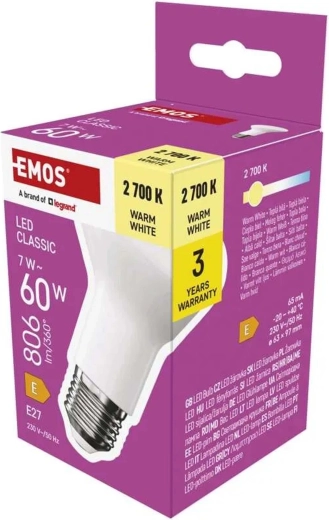 LED izzó Classic R63 E27 7 W 806 lm meleg fehér