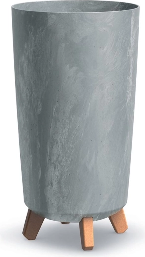 Gracia Tubus Slim lábas virágcserép betonhatással, 24 cm, szürke