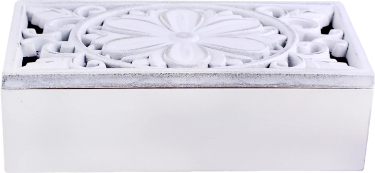 Fehér fa doboz 3 rekesszel 23 × 11 × 7 cm