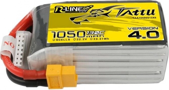 Tattu R-Line 4.0 verzió LiPo akkumulátor 1050mAh 22,2V 130C 6S