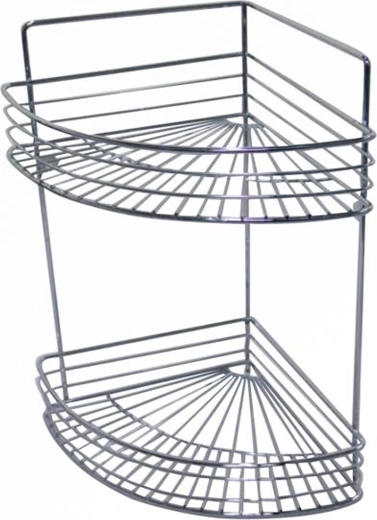 Sarok fürdőszobai polc krómozott fémből 23 × 30,6 × 37,5 cm
